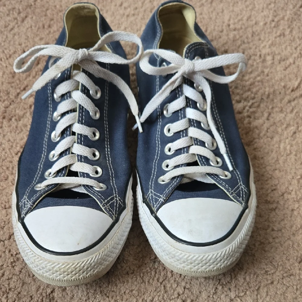 Converse Navy and White Canvas Sneakers - Picture 1 of 4